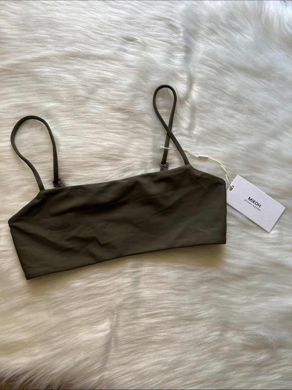 Mikoh x Jenni Kayne Kumu Bikini Top Olive Green size S